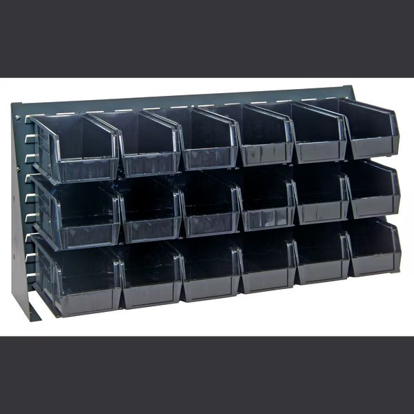 Steel Complete Package Unit and Storage Bin Combination, 8 in D x 19 in H x 36 in W, 3 Shelves, Quantum Storage Systems, Mfr#: QBR-3619-230-18BK